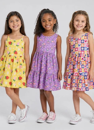 Rosa Azul - Kit 2 Vestidos Sortidos Menina Multicor - ROSA AZUL