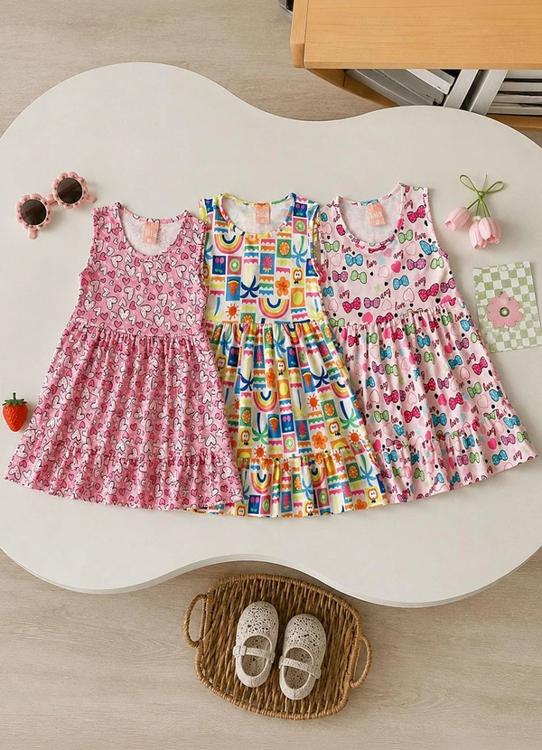 Rosa Azul - Kit 2 Vestidos Sortidos Menina Multicor