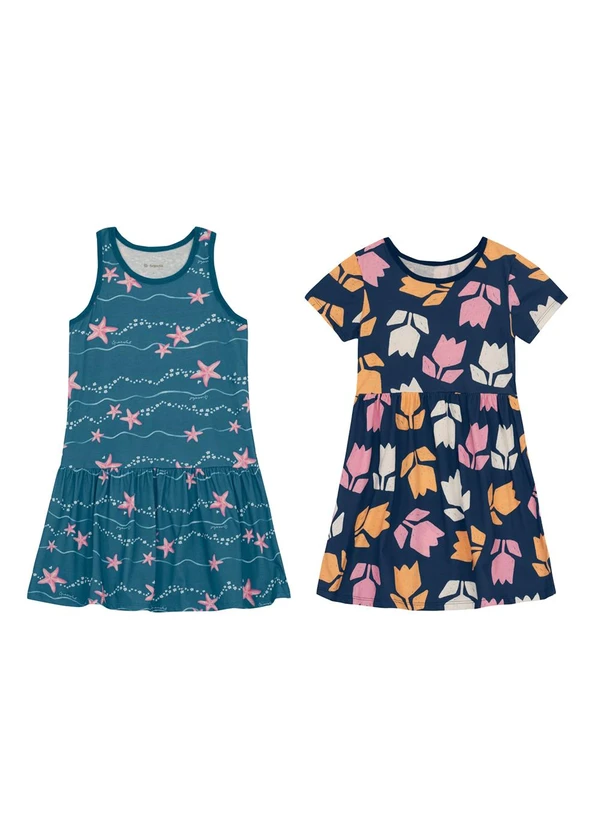 Brandili - Kit Infantil Menina com 2 Vestidos Sortidos 1