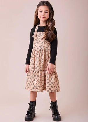 Momi - Salopete Bege com Monograma Bege - MOMI