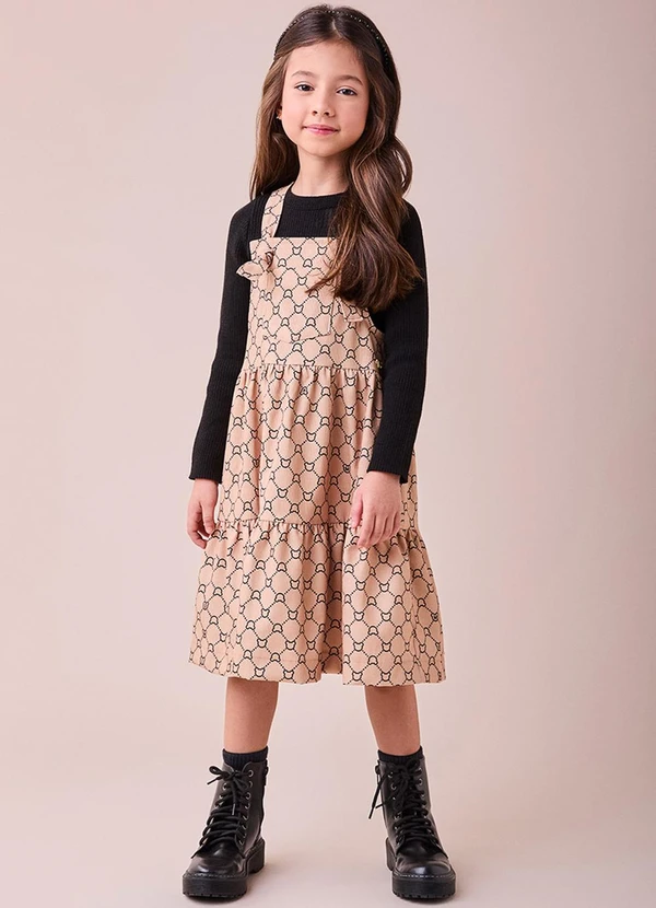 Momi - Salopete Bege com Monograma Bege