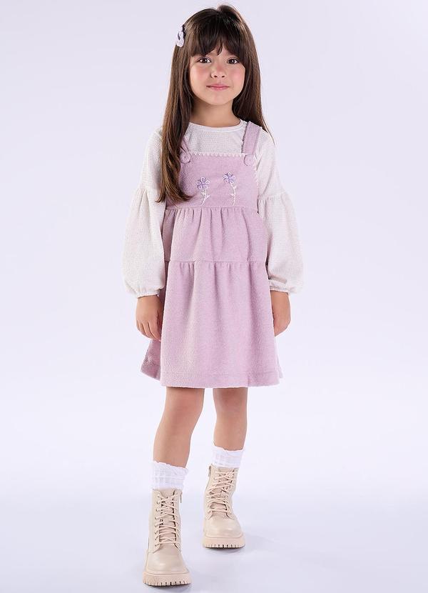 Kiki - Salopete e Blusa Infantil Roxo