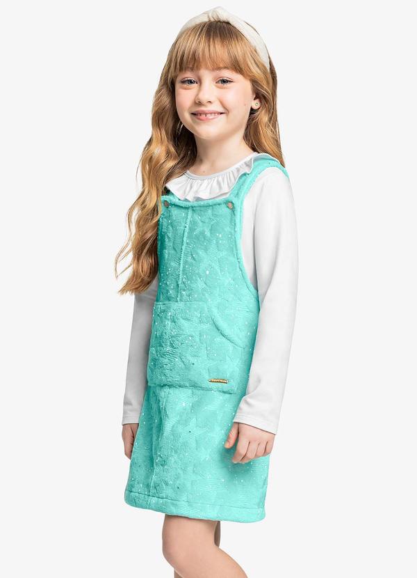 Trick Nick - Salopete Infantil Peluciada com Glitter Azul