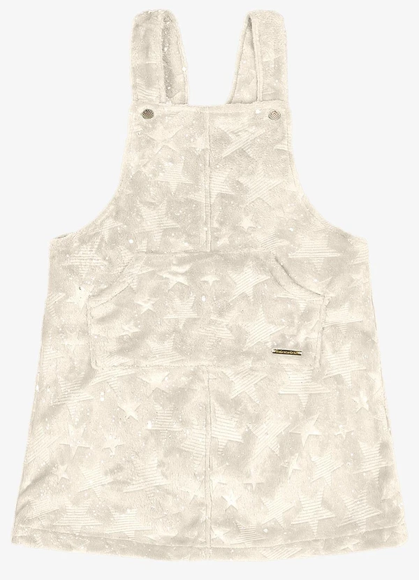 Trick Nick Salopete Infantil Peluciada com Glitter Bege