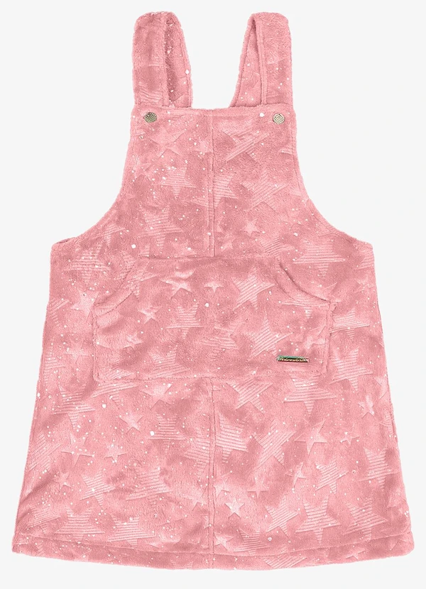 Trick Nick Salopete Infantil Peluciada com Glitter Rosa