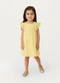 Carinhoso - Vestido Acetinado Texturizado com Bordado Rosa - variação: Amarelo