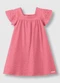Carinhoso - Vestido Acetinado Texturizado com Bordado Rosa - variação: Rosa