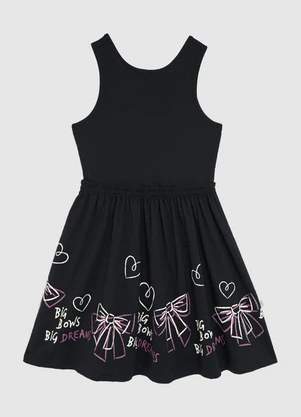 Malwee Kids - Vestido Acinturado Big Bows Preto - MALWEE KIDS