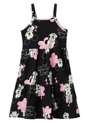 Malwee Kids - Vestido Acinturado Minnie Mouse® Preto - MALWEE KIDS