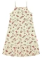 Duduka - Vestido  Estampa Flores com Amarração  Bege - variação: Bege