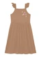 Duduka - Vestido  Estampa Flores com Amarração  Bege - variação: Marrom