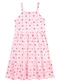 Duduka - Vestido  Estampa Flores com Amarração  Bege - variação: Rosa