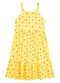 Duduka - Vestido  Estampa Flores com Amarração  Bege - variação: Amarelo