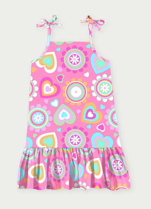 Abrange - Vestido Alcinha Menina Floral Rosa 2