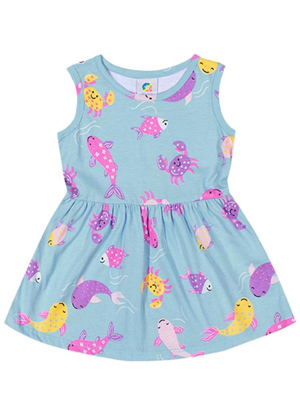 Alenice - Vestido Alegria do Verão Menina Azul