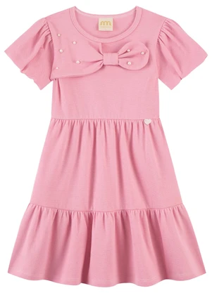 Milli e Nina - Vestido Alfaiataria com Pérolas Rosa - MILLI E NINA