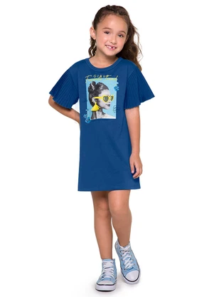 Marisol - Vestido Alfaiataria Menina Azul - MARISOL