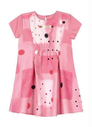 Lilica Ripilica - Vestido Alfaiataria Manga Curta Infantil Rosa - LILICA RIPILICA