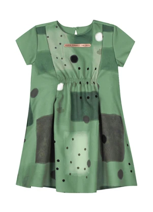 Lilica Ripilica - Vestido Alfaiataria Manga Curta Infantil Verde - LILICA RIPILICA