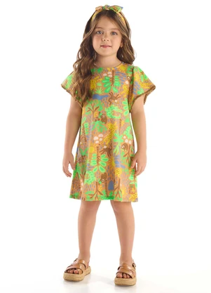 Up Baby - Vestido Algodão Manga Evasê Marrom - UP BABY