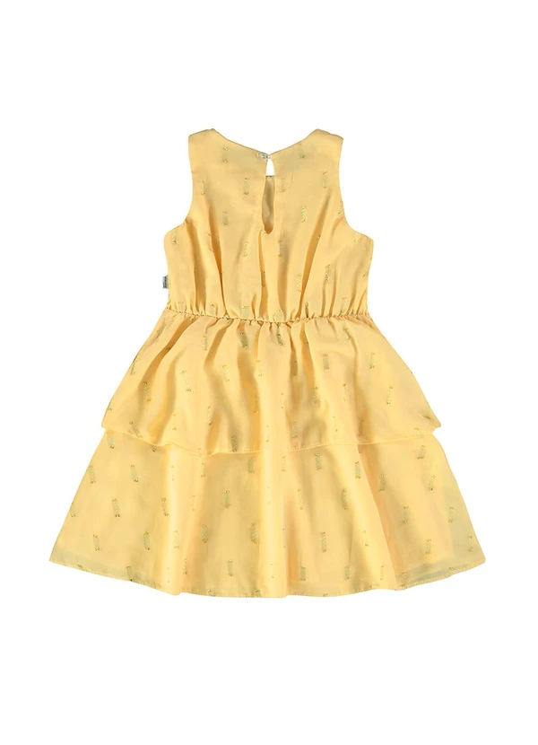 Malwee Kids - Vestido Amarelo Acinturado em Plumetis 2
