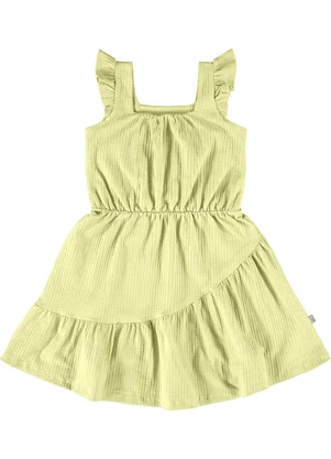 Malwee Kids - Vestido Amarelo Claro Godê em Malha Texturizada - MALWEE KIDS