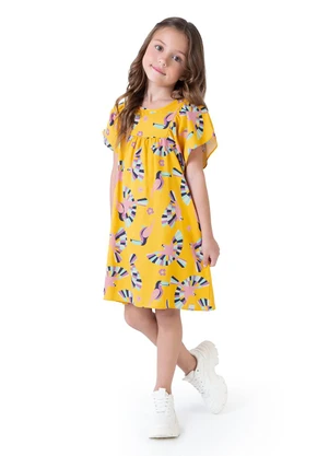 Malwee Kids - Vestido Amarelo Evasê Araras - MALWEE KIDS