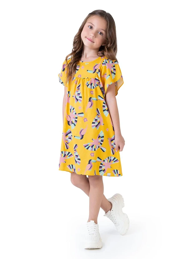 Malwee Kids - Vestido Amarelo Evasê Araras 2