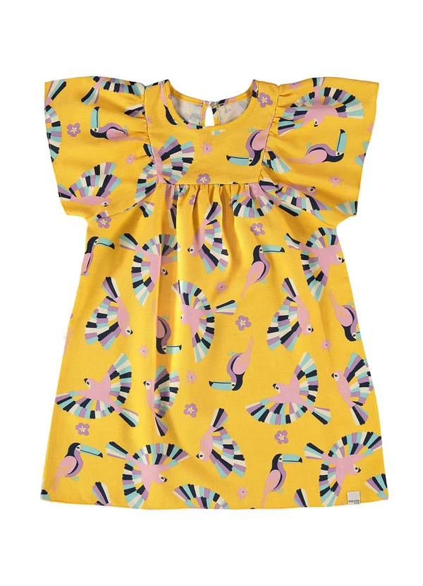 Malwee Kids - Vestido Amarelo Evasê Araras 3