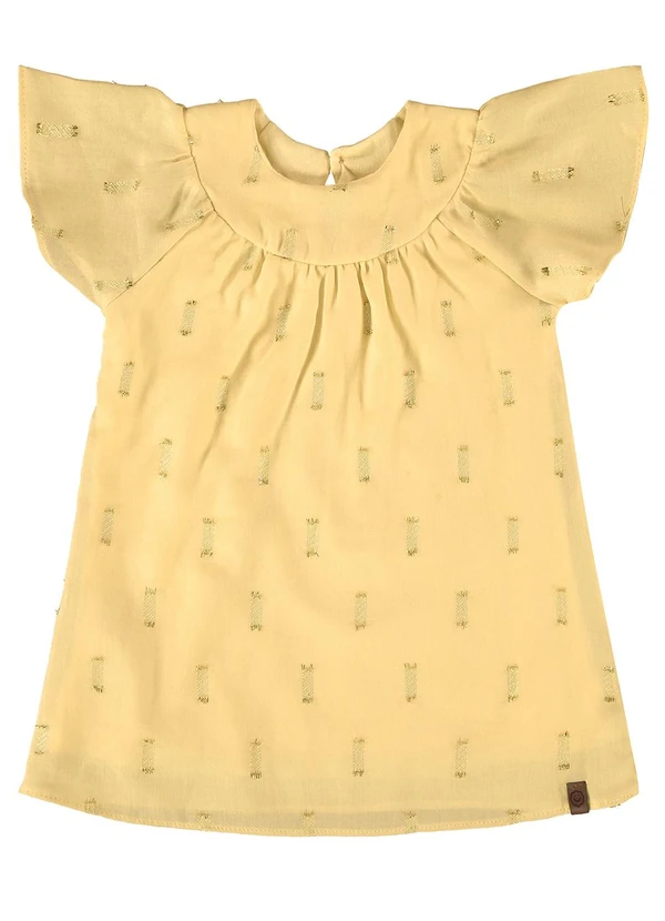 Malwee Kids - Vestido Amarelo Evasê com Brilho