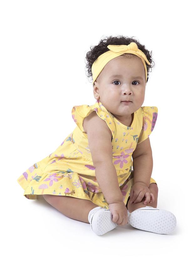 Malwee Kids - Vestido Amarelo Floral Marias