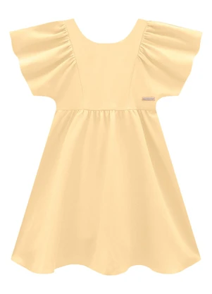 Carinhoso - Vestido Amarelo Godê em Crepe - CARINHOSO