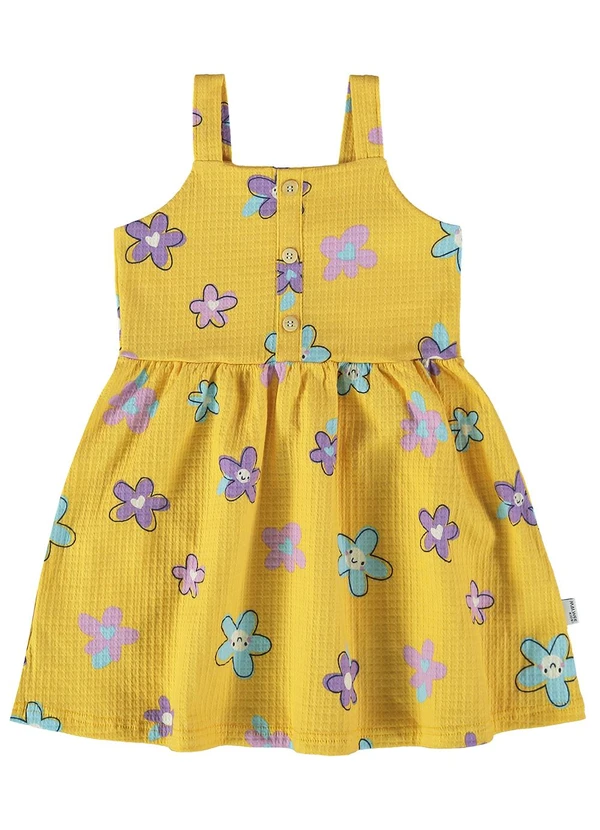 Malwee Kids - Vestido Amarelo Godê Floral 3