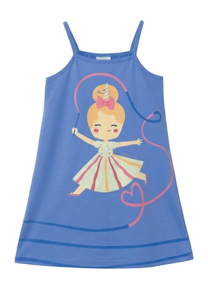 Malwee Kids - Vestido Amplo Bailarina Encantada Azul - MALWEE KIDS