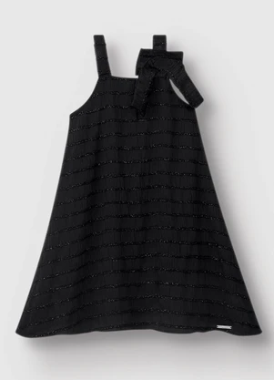 Carinhoso - Vestido Amplo com Laço Preto - CARINHOSO