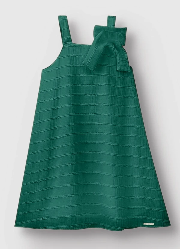 Carinhoso - Vestido Amplo com Laço Verde 