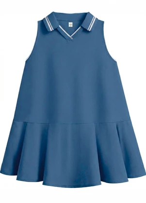 Carinhoso - Vestido Amplo Curto com Glitter Azul Pastel - CARINHOSO