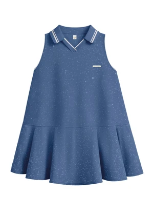 Carinhoso - Vestido Amplo Curto com Glitter Azul Pastel - CARINHOSO