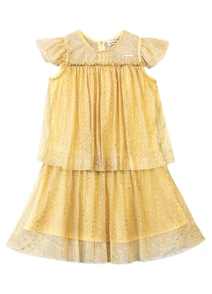 Carinhoso - Vestido Amplo em Lantejoula Amarelo - CARINHOSO