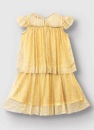 Carinhoso - Vestido Amplo em Lantejoula Amarelo - CARINHOSO
