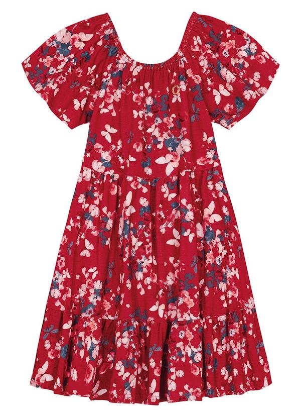 Carinhoso - Vestido Amplo Floral Vermelho