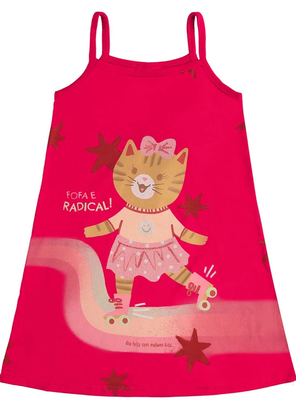 Malwee Kids - Vestido Amplo Fofa & Radical Rosa Escuro