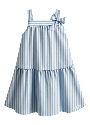 Carinhoso - Vestido Amplo Listrado com Lurex Azul - CARINHOSO