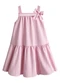 Carinhoso - Vestido Amplo Listrado com Lurex Rosa - variação: Rosa