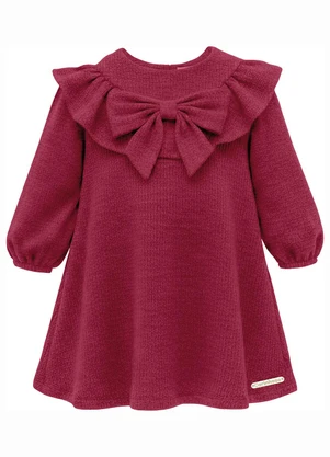 Carinhoso - Vestido Amplo Texturizado Bordô - CARINHOSO