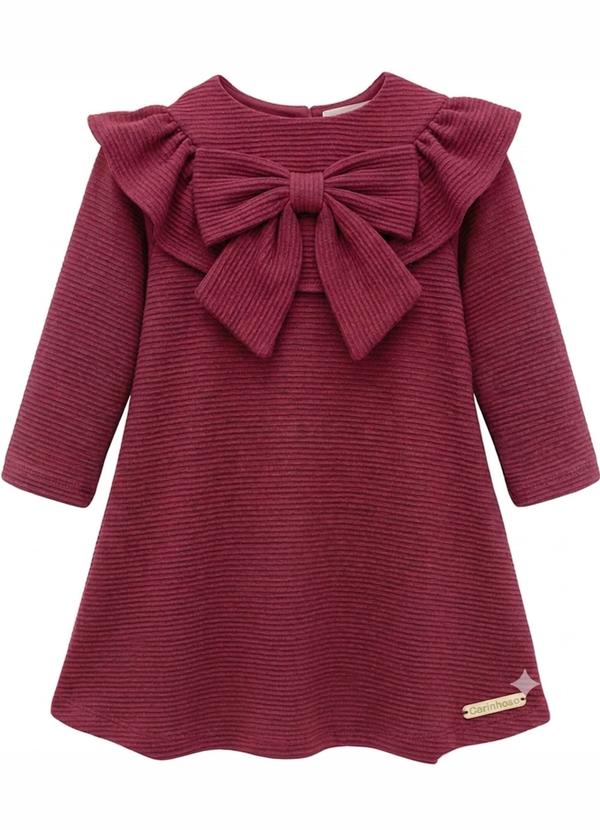 Carinhoso - Vestido Amplo Texturizado Bordô