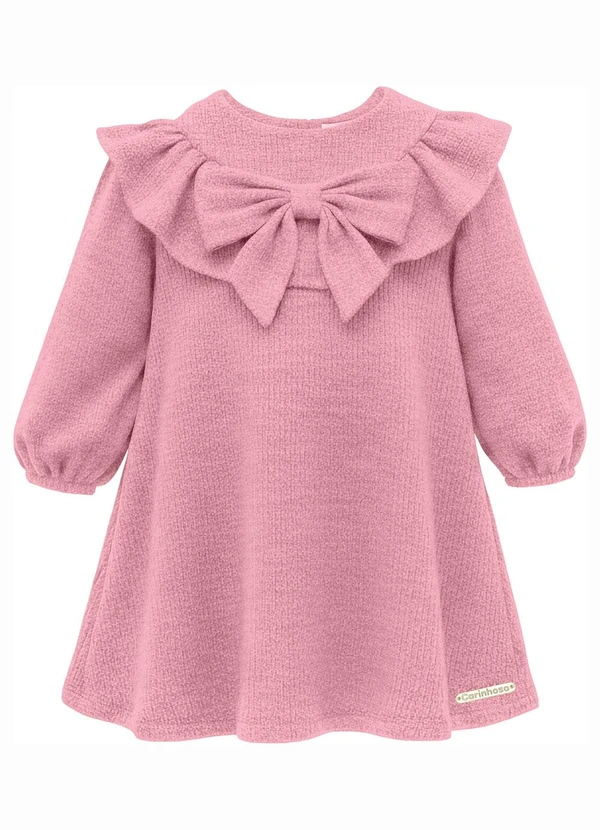 Carinhoso - Vestido Amplo Texturizado Rosa