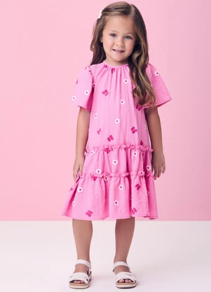 Momi - Vestido Anarrugado Rosa de Flor - MOMI