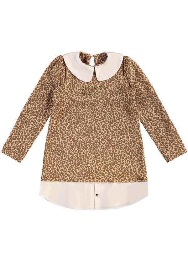 Carinhoso - Vestido Animal Print Amplo Marrom
