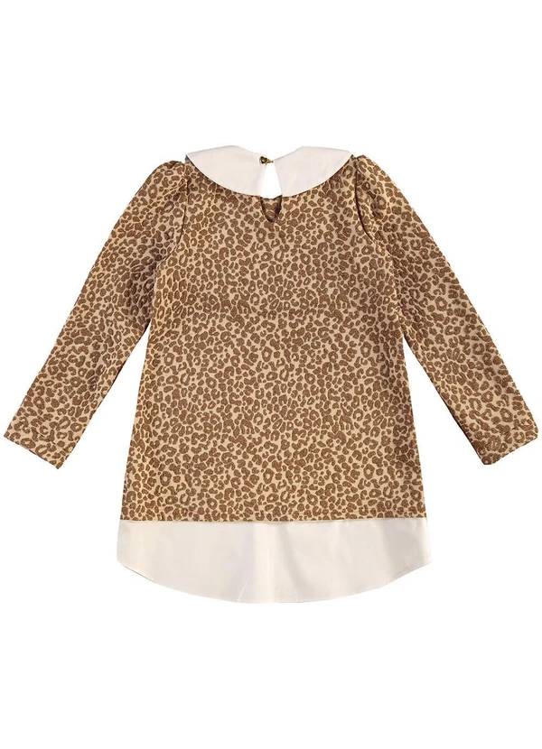 Carinhoso - Vestido Animal Print Amplo Marrom 4